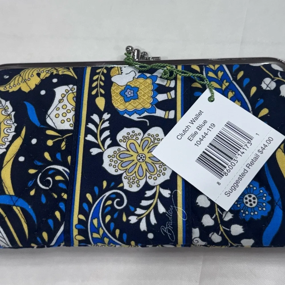 NWT | Vera Bradley| Kisslock Clutch/ Wallet Elephant Print | Rare Vintage - Picture 2 of 8